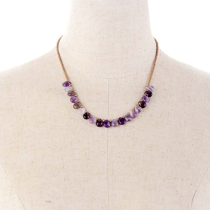 Collier en Améthyste - Goutte d'Eau - Collier Pierre Naturelle - Yogazen