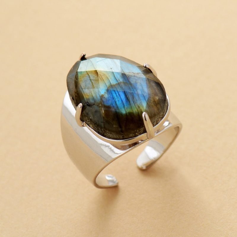 Bague Labradorite Réglable - Bague Labradorite - Yogazen