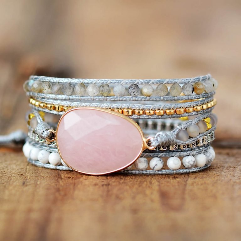 Bracelet pierre minérale 6 mm-Nacre Escale Sensorielle naturelle bijoux