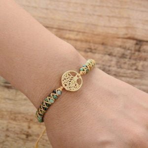 Bracelet Arbre de Vie en Turquoise Africaine - Bracelet Arbre de Vie - Yogazen