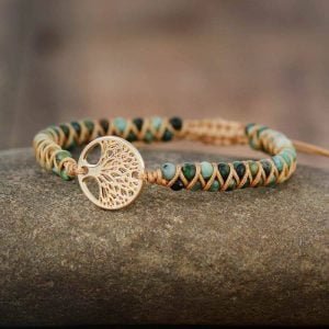 Bracelet Arbre de Vie en Turquoise Africaine - Bracelet Arbre de Vie - Yogazen