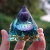 Orgonite en Quartz Bleu et Améthyste - Perspective Optimiste - Orgonite Pyramide - Yogazen
