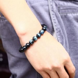 Bracelet Oeil de Tigre Bleu - Bracelet Pierre Naturelle - Yogazen