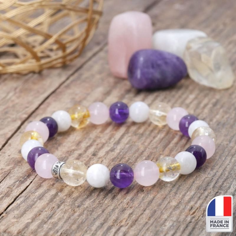 Bracelet Bonheur, Amour et Paix – Made in France - Bijoux Artisanaux Pierres Naturelles - Yogazen