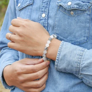Bracelet en Quartz Tourmaliné - Bracelet Pierre Homme - Yogazen