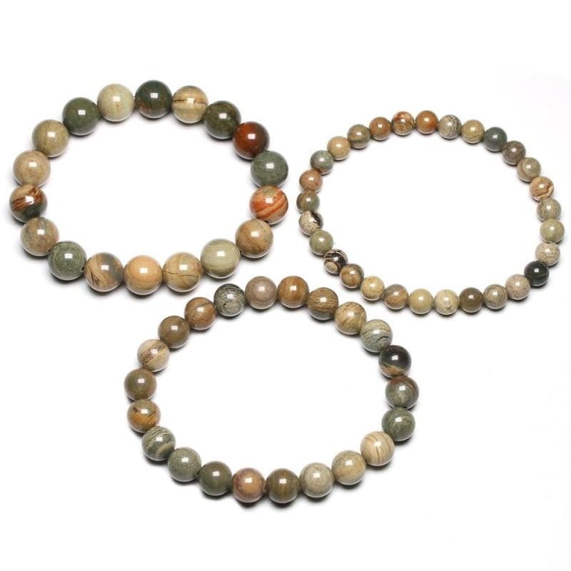 Bracelet en Jaspe Feuille d’Argent - Bracelet Pierre Naturelle - Yogazen