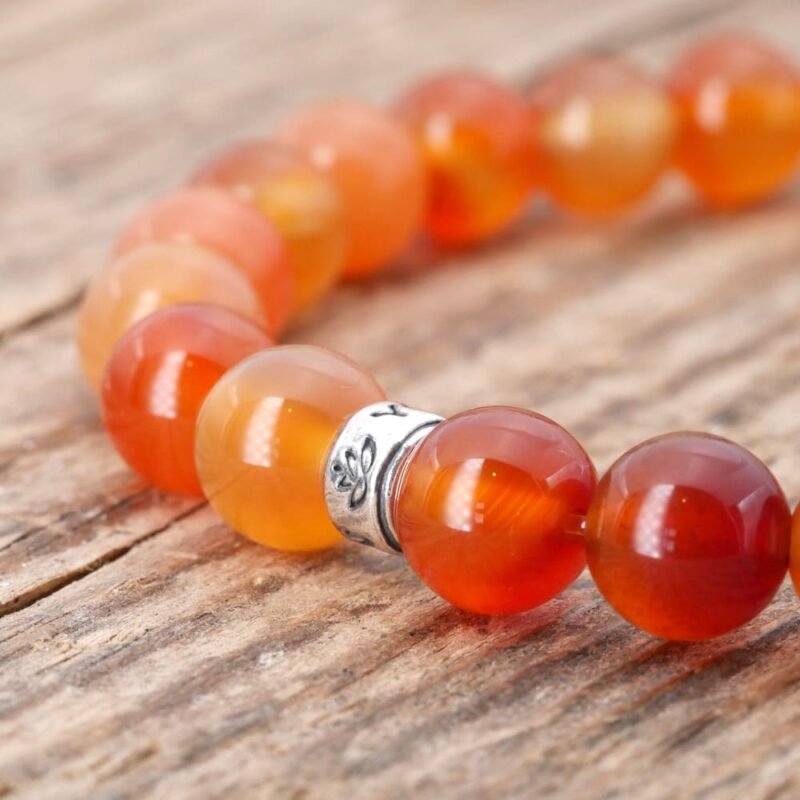 Bracelet en Cornaline - Fabriqué en France - Bijoux Artisanaux Pierres Naturelles - Yogazen
