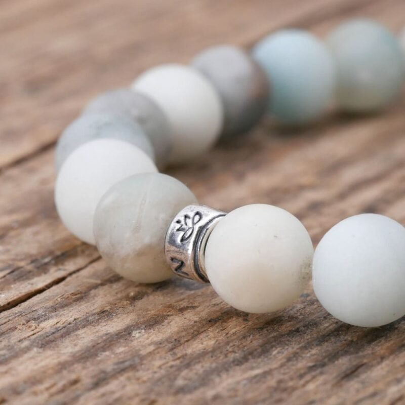 Bracelet en Amazonite Brute - Fabriqué en France - Bijoux Artisanaux Pierres Naturelles - Yogazen