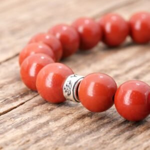 Bracelet en Jaspe Rouge - Fabriqué en France - Bijoux Artisanaux Pierres Naturelles - Yogazen