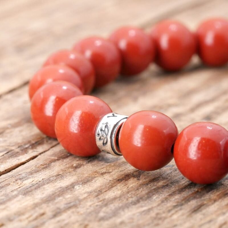 Bracelet en Jaspe Rouge - Fabriqué en France - Bijoux Artisanaux Pierres Naturelles - Yogazen