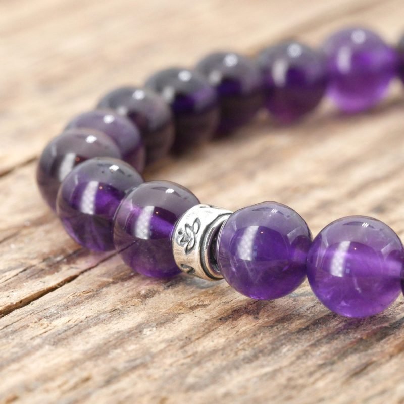 Bracelet en Améthyste AAA - Fabriqué en France - Bijoux Artisanaux Pierres Naturelles - Yogazen