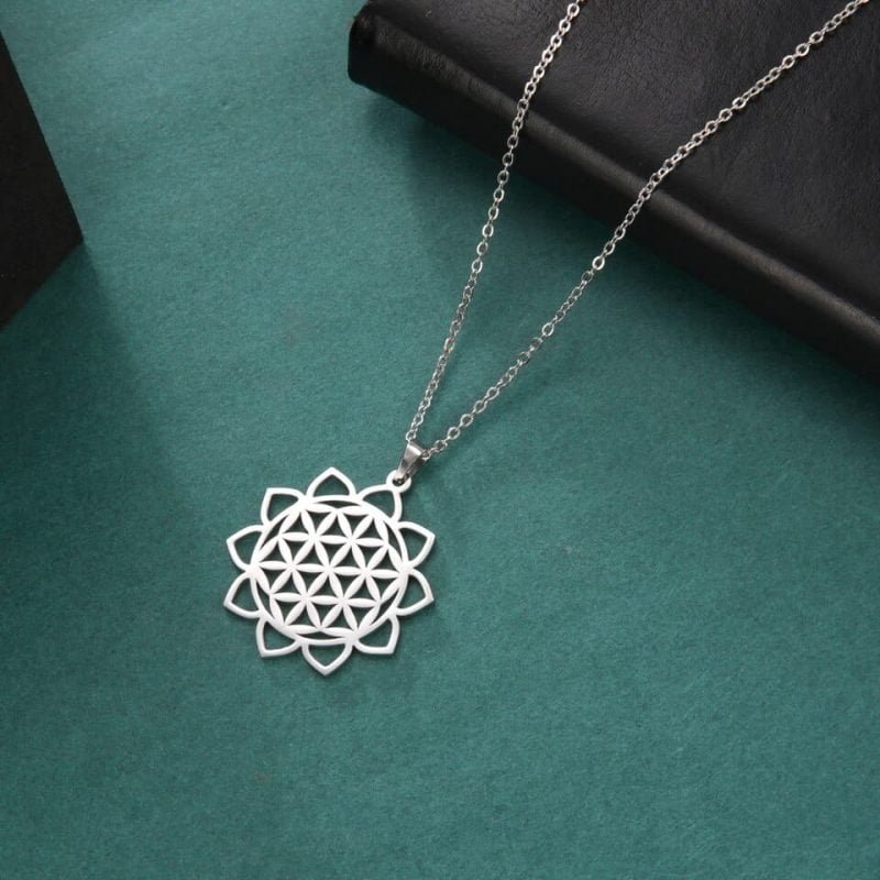 Pendentif Fleur de Vie – Chakra du Coeur - Bijoux Pierre Naturelle - Yogazen