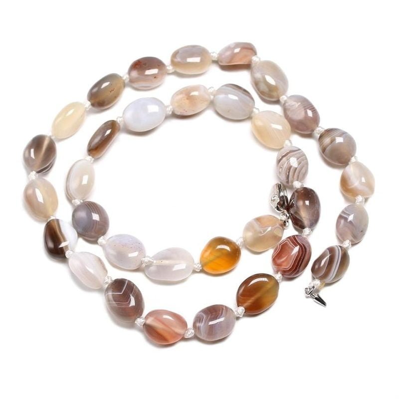 Collier en Agate Botswana - Ras le Cou - Collier Pierre Naturelle - Yogazen