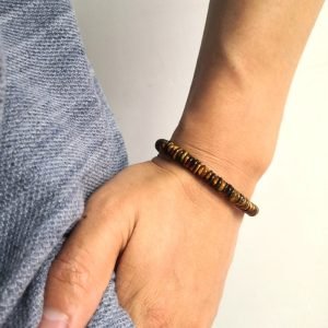 Bracelet Porte Bonheur Tibétain – Oeil de Tigre - Bracelet Pierre Naturelle - Yogazen