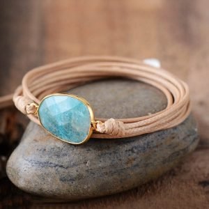 Bracelet Dorée en Amazonite - Bracelet Amazonite - Yogazen