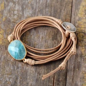 Bracelet Amazonite “Wrap” - Bracelet Pierre Naturelle - Yogazen