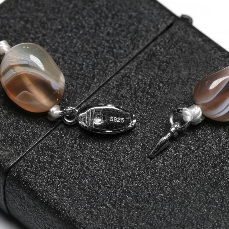 Collier en Agate Botswana - Ras le Cou - Collier Pierre Naturelle - Yogazen