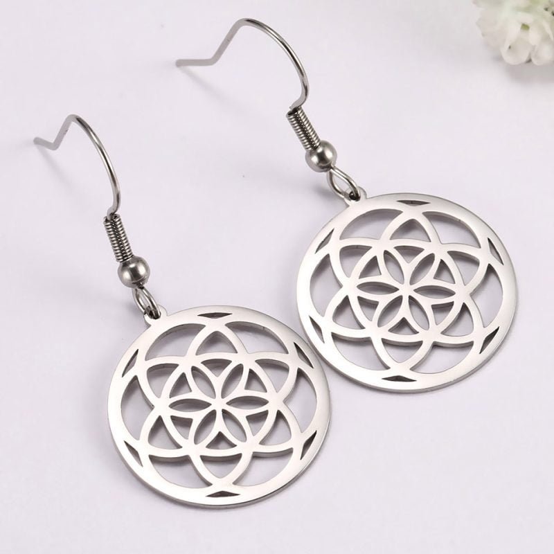 Boucles d'Oreille Graine de Vie - Bijoux Fleur de Vie - Yogazen