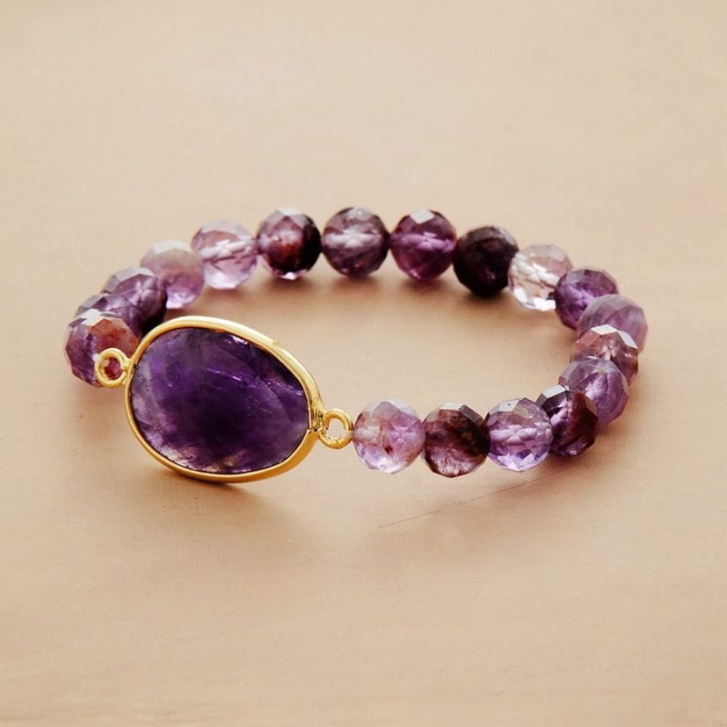 Bracelet Améthyste Facettée - Bracelet Pierre Naturelle - Yogazen