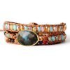 Bracelet Wrap 3 Tours et Labradorite Bleue - Bracelet Pierre Naturelle - Yogazen
