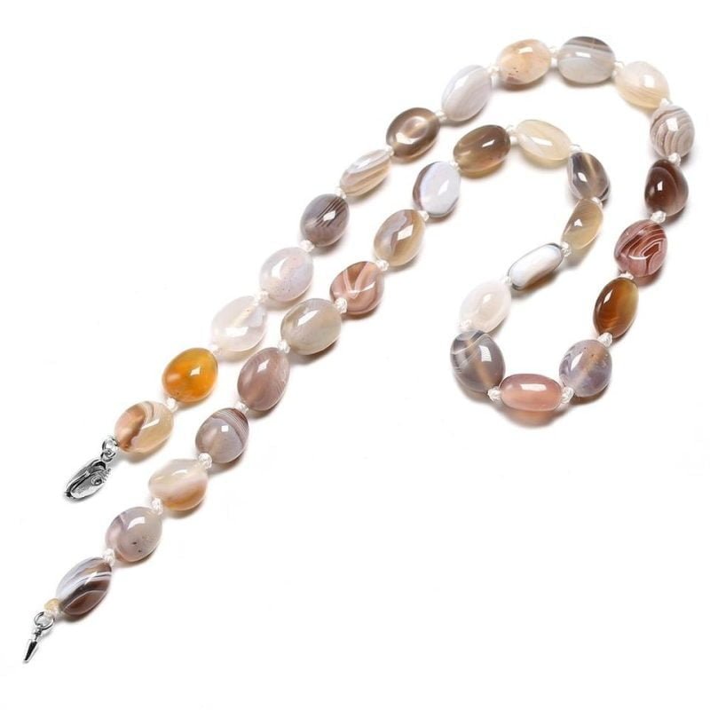 Collier en Agate Botswana - Ras le Cou - Collier Pierre Naturelle - Yogazen