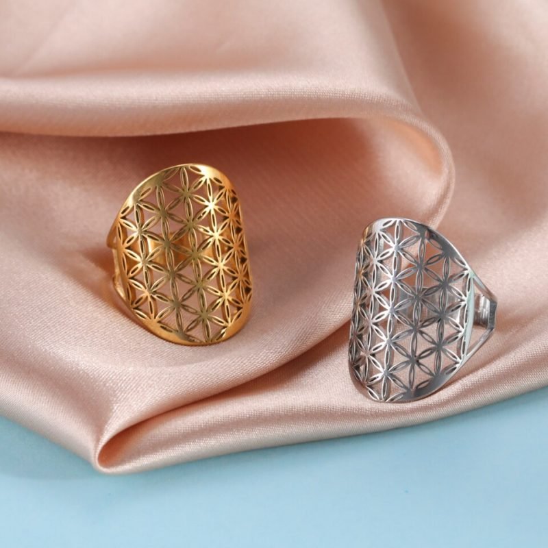 Bague Fleur de Vie – Ajustable - Bague Pierre Naturelle - Yogazen