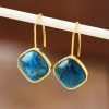 Boucles d'Oreilles Apatite Bleue Dorées - Boucles d'Oreilles Pierre Naturelle - Yogazen