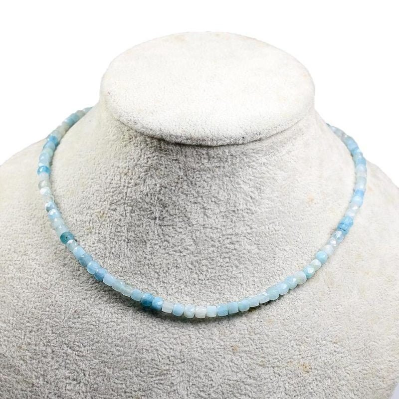 Collier en Aigue Marine - Ras le Cou - Collier Pierre Naturelle - Yogazen