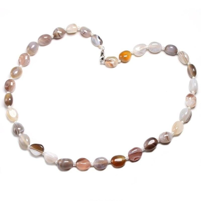 Collier en Agate Botswana - Ras le Cou - Collier Pierre Naturelle - Yogazen