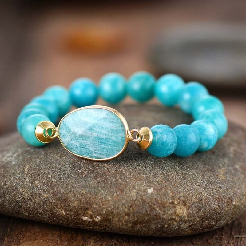 Bracelet avec Pierre Amazonite - Bracelet Pierre Naturelle - Yogazen