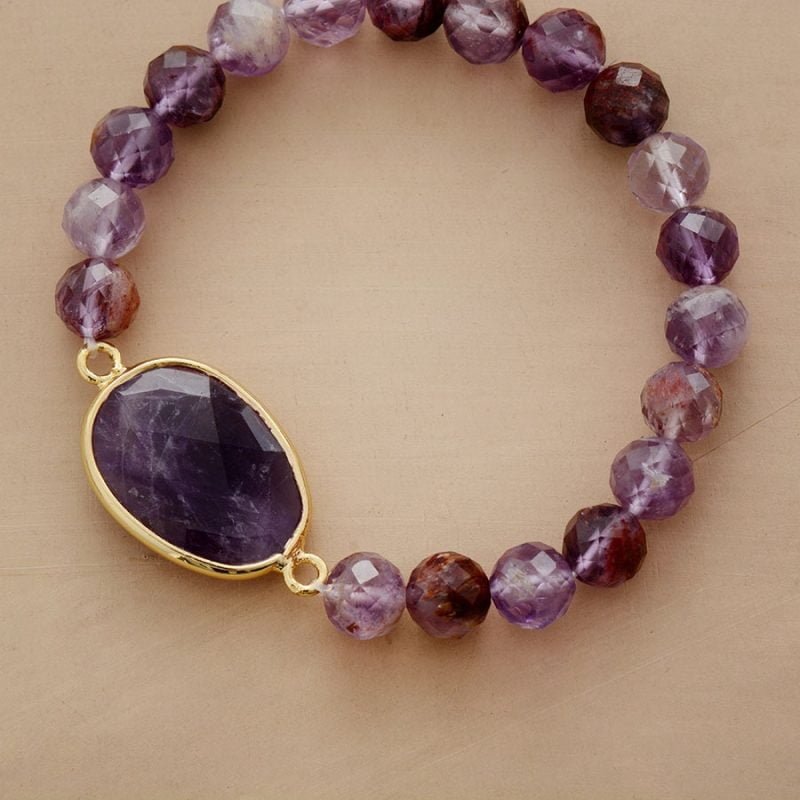 Bracelet Améthyste Facettée - Bracelet Pierre Naturelle - Yogazen