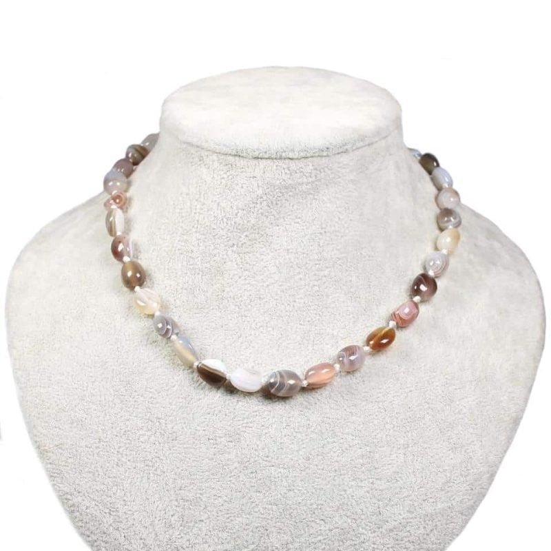Collier en Agate Botswana - Ras le Cou - Collier Pierre Naturelle - Yogazen