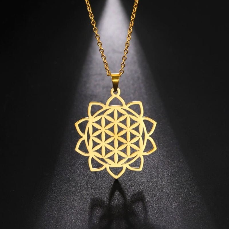 Pendentif Fleur de Vie – Chakra du Coeur - Bijoux Pierre Naturelle - Yogazen