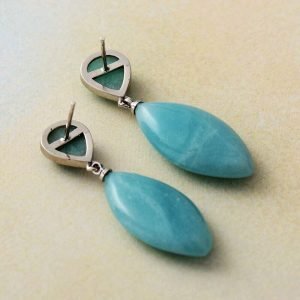 Boucle d'Oreille Amazonite Bleu - Boucles d'Oreilles Pierre Naturelle - Yogazen