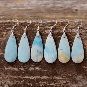 Boucles d'Oreilles Goutte d'Eau en Amazonite - Boucles d'Oreilles Pierre Naturelle - Yogazen