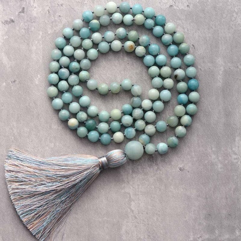 Collier Mala Amazonite - Collier Pierre Naturelle - Yogazen