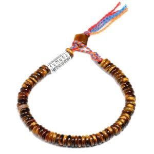 Bracelet Porte Bonheur Tibétain – Oeil de Tigre - Bracelet Pierre Naturelle - Yogazen