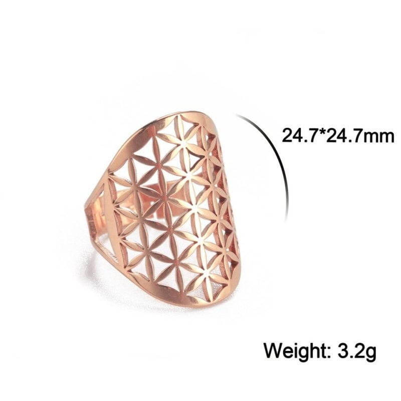 Bague Fleur de Vie – Ajustable - Bague Pierre Naturelle - Yogazen