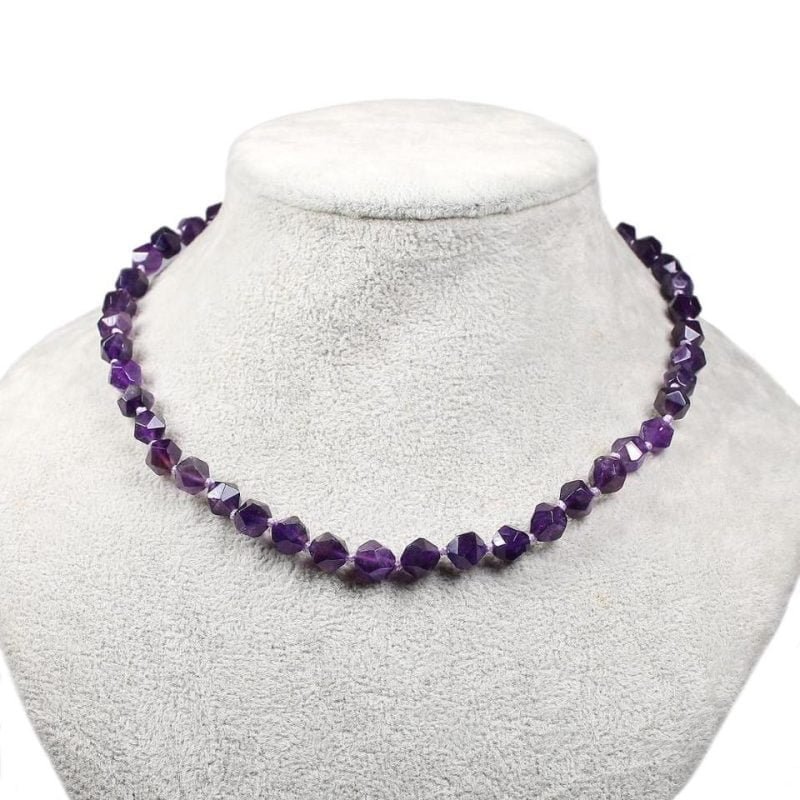 Collier en Améthyste Facetté - Ras le Cou - Collier Pierre Naturelle - Yogazen