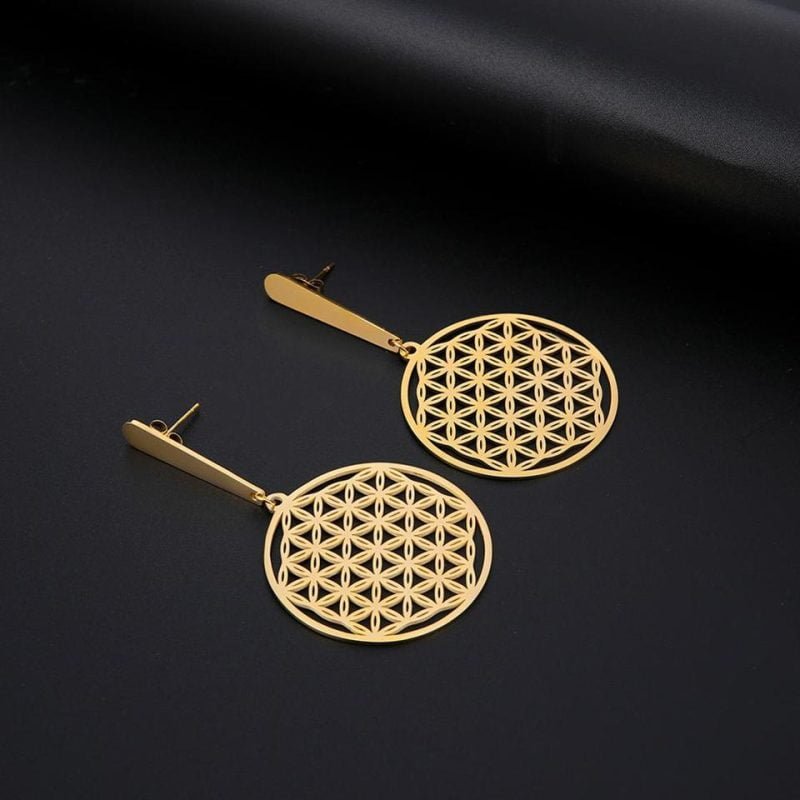 Boucles d'Oreilles Fleur de Vie - Pendante - Bijoux Fleur de Vie - Yogazen