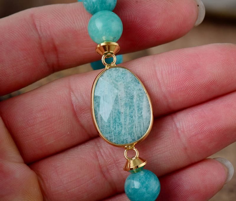 Bracelet avec Pierre Amazonite - Bracelet Pierre Naturelle - Yogazen
