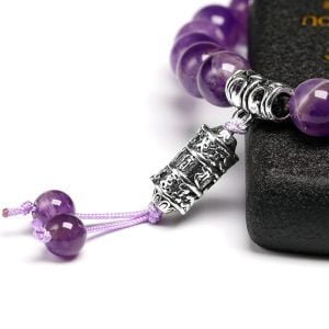Bracelet Mala Bouddhiste en Améthyste - Bijoux Pierre Naturelle - Yogazen