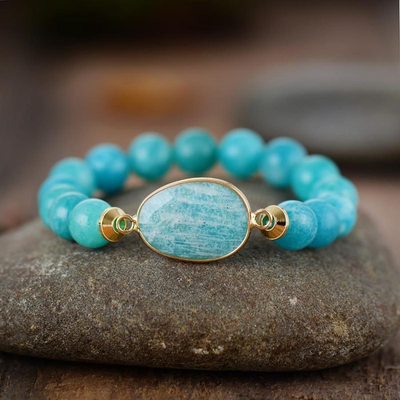 Bracelet avec Pierre Amazonite - Bracelet Pierre Naturelle - Yogazen