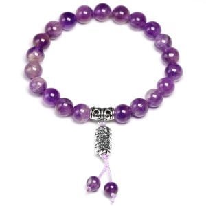 Bracelet Mala Bouddhiste en Améthyste - Bijoux Pierre Naturelle - Yogazen