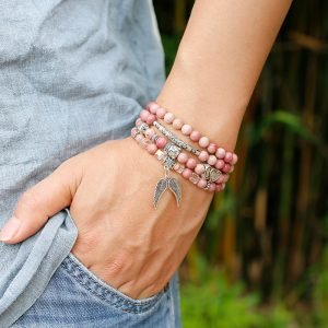 Bracelet Mala Bouddhiste en Rhodonite - Bracelet Rhodonite - Yogazen