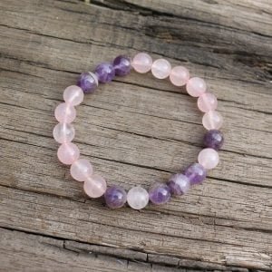 Bracelet Améthyste et Quartz Rose - Bracelet Pierre Naturelle - Yogazen