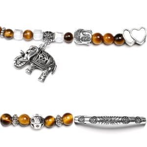 Mala en Oeil de Tigre – Symboles Bouddhistes - Bracelet Arbre de Vie - Yogazen