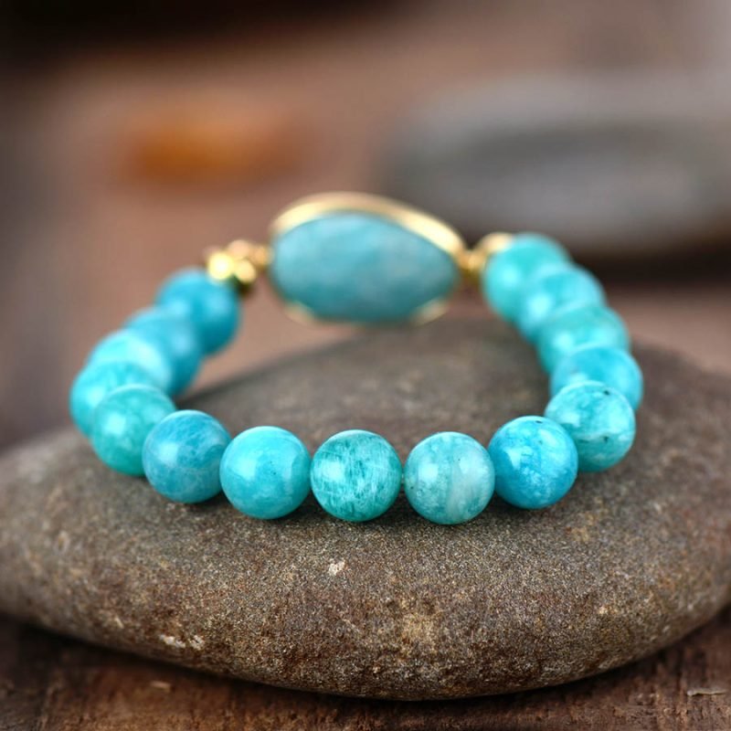 Bracelet avec Pierre Amazonite - Bracelet Pierre Naturelle - Yogazen