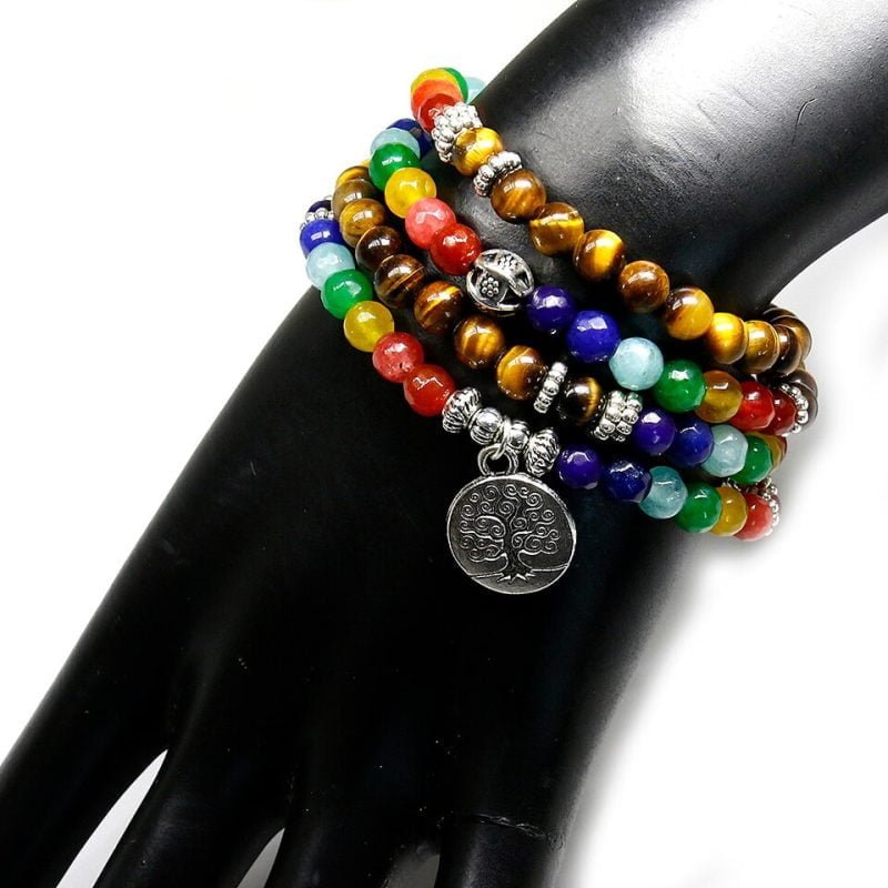 Bracelet Mala des 7 Chakras - Bijoux Arbre de Vie - Yogazen
