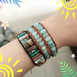 Bracelet Wrap Arbre de Vie en Amazonite - Bracelet Arbre de Vie - Yogazen